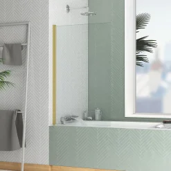 Pare-Baignoire|Galedo Pare-baignoire 120 x 70 cm or brossé Essentiel