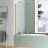 Galedo Pare-baignoire 130 x 70 cm or brossé Essentiel