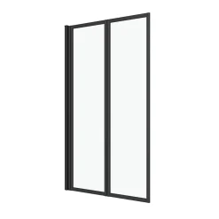 Galedo Pare-baignoire avec volet pivotant 70 x 120 cm noir mat