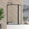 Pare-Baignoire|Galedo Pare-baignoire avec volet pivotant 70+30 x 130 cm noir mat Dark Edge