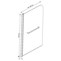 Pare-Baignoire|Allibert Pare-baignoire avec volet pivotant design 80x140 cm aluminium noir mat verre 6 mm - Gena