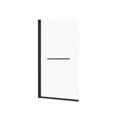 Pare-Baignoire|Allibert Pare-baignoire avec volet pivotant design 80x140 cm aluminium noir mat verre 6 mm - Gena