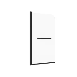Pare-Baignoire|Allibert Pare-baignoire avec volet pivotant design 80x140 cm aluminium noir mat verre 6 mm - Gena