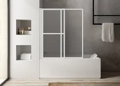Pare-Baignoire|Atelier du bain Pare-baignoire blanc 2 volets relevable