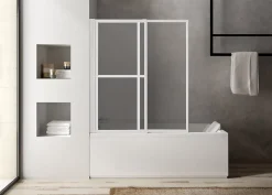 Atelier du bain Pare-baignoire blanc 2 volets pliants relevables L. 106 x H. 140 cm Baya