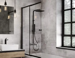 Azura Home Design Pare-baignoire Easy slide black 100x150cm