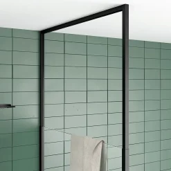 Galedo Pare-baignoire extensible 75 x 153/202 cm noir mat
