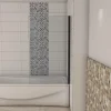 Pare-Baignoire|AICA Sanitaire Pare-baignoire fixé 70x130cm,paroi fixée,5mm verre anticalcaire,noir mat style industriel et simplicité