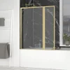 Pare-Baignoire|Galedo Pare-baignoire fixe avec volet pivotant 130+30 x 70 cm, profilés alu doré brossé, Golden Edge