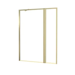 Pare-Baignoire|Galedo Pare-baignoire fixe avec volet pivotant 130+30 x 70 cm, profilés alu doré brossé, Golden Edge