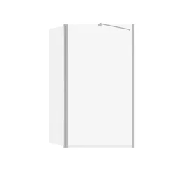 Pare-Baignoire|Allibert Pare-baignoire fixe avec volet pivotant design 107 x 140 cm aluminium chromé verre 5 mm - Oblik