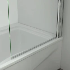 AICA Sanitaire Pare-baignoire pivotant - 70 x 130 cm - Verre trempé 5 mm anticalcaire - Écran de baignoire moderne