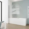 Schulte Pare-baignoire pivotant 3 volets pliables, 125 x 140 cm, verre transparent anticalcaire 5 mm, Liane