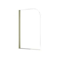 Schulte Pare-baignoire pivotant 1 volet, 140 x 80 cm, verre transparent 5mm, profilé doré mat, Capri