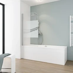 Pare-Baignoire|Schulte Pare-baignoire pivotant 1 volet, 80 x 140 cm, verre transparent anticalcaire 5 mm, Liane