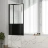 Pare-Baignoire|Galedo Pare-baignoire pivotant 140 x 80 cm, profilés alu noir mat, Indus