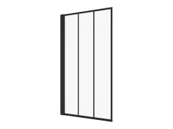 Pare-Baignoire|Vente-unique Pare-baignoire pivotant noir mat look atelier - 80 x 140 cm - DOLANA