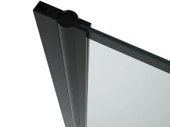 Pare-Baignoire|Vente-unique Pare-baignoire pivotant noir mat look atelier - 80 x 140 cm - DOLANA