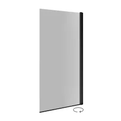 Essebagno Pare-Baignoire pivotant verre transparent anticalcaire et aluminium 80 x 140 noir