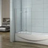 Pare-Baignoire|AICA Sanitaire Pare-baignoire pliant 3 panneaux L.130 x H.140cm - Verre trempé 6 mm anticalcaire - Sécurité, confort et gain de place