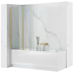 Tablier Et Habillage De Baignoire|Rea Pare-Baignoire Pliant Agat-2 80 Brushed Gold