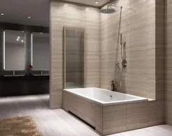 Rea Pare-Baignoire Pliant Agat-2 100 Brushed Gold