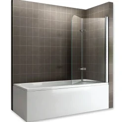 Pare-Baignoire|Saniverre Pare-baignoire rabattable BALY en verre 6 mm transparent 140 x 140 cm