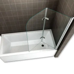 Pare-Baignoire|Saniverre Pare-baignoire rabattable BALY en verre 6 mm transparent 140 x 140 cm