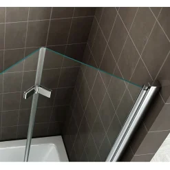 Pare-Baignoire|Saniverre Pare-baignoire rabattable BALY en verre 6 mm transparent 140 x 140 cm