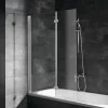 Schulte Pare-baignoire rabattable avec 2 volets, 104 x 130 cm, verre transparent 5 mm, profilé alu-argenté,