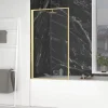 Galedo Pare-baignoire rabattable 140 x 80 cm, profilés alu doré brossé, Golden Edge