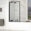 Pare-Baignoire|Galedo Pare-baignoire rabattable 140 x 80 cm, profilés alu noir mat, Dark Edge