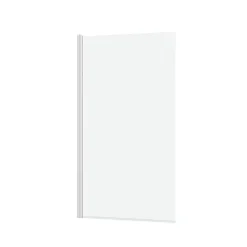 Galedo Pare-baignoire rabattable 130 x 70 cm, profilés alu blanc mat, Essentiel