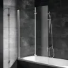 Schulte Pare-baignoire rabattable avec 2 volets, 104 x 130 cm, verre transparent 5 mm, profilé blanc,