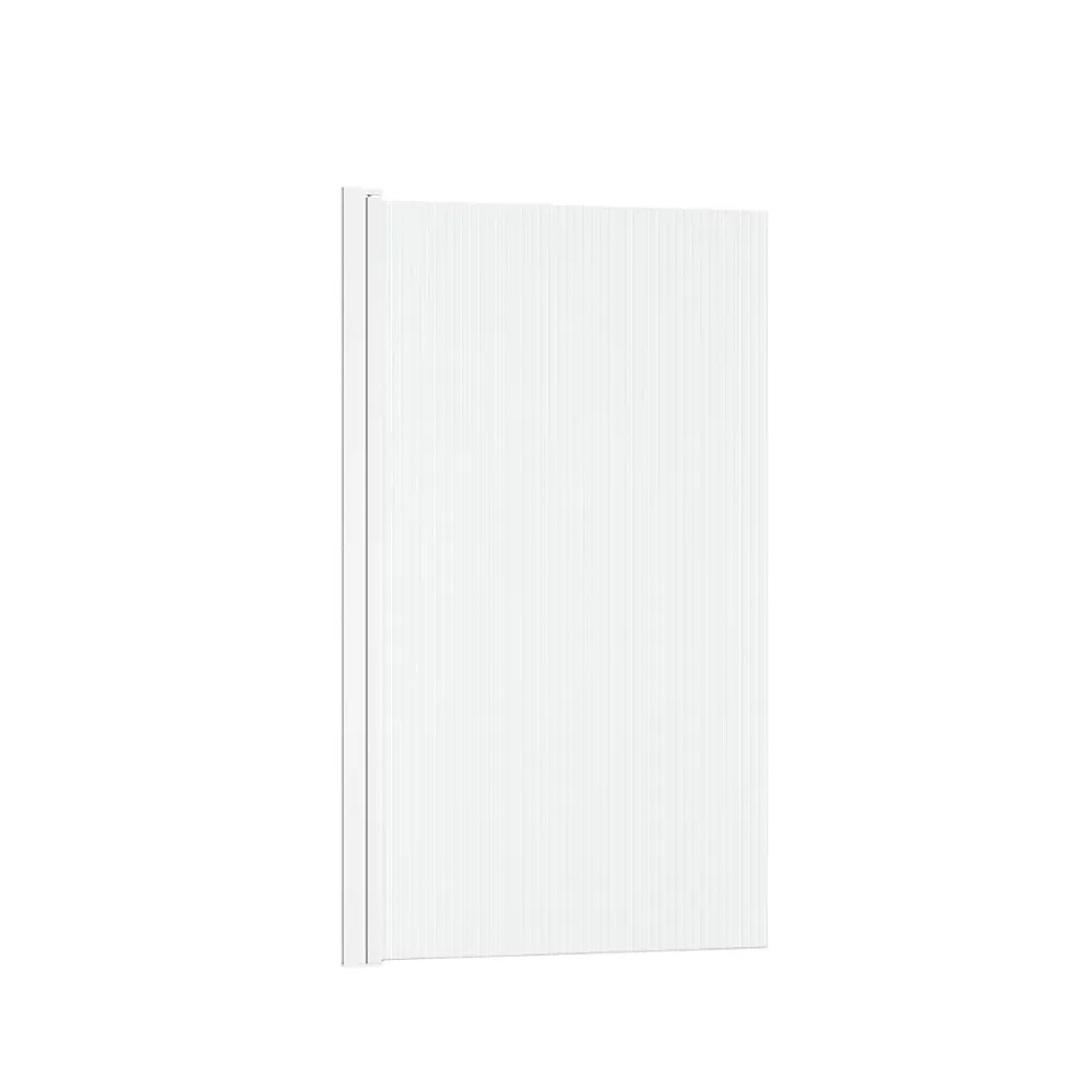 Pare-Baignoire|Galedo Pare-baignoire rabattable 140 x 80 cm, profilés alu blanc, verre ondulé, Wave