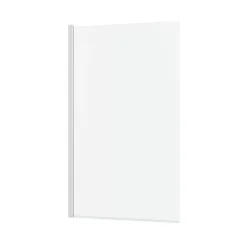 Galedo Pare-baignoire rabattable 140 x 80 cm, profilés alu blanc mat, Essentiel