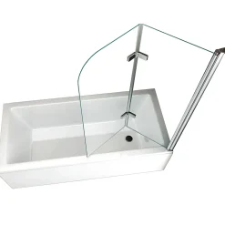 Pare-Baignoire|Saniverre Pare-baignoire rabattable BALY en verre 6 mm transparent 120 x 140 cm