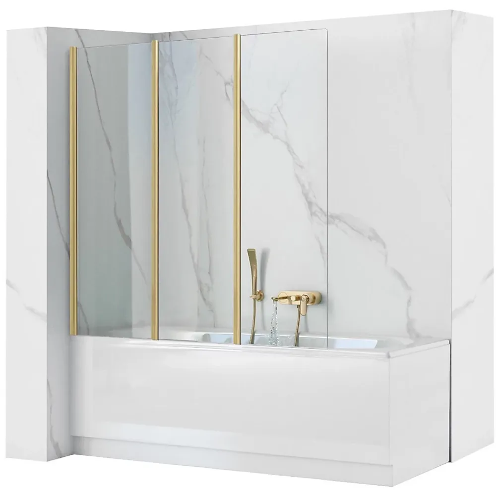 Tablier Et Habillage De Baignoire|Rea Pare-Baignoire Agata-3 120 Brush Gold