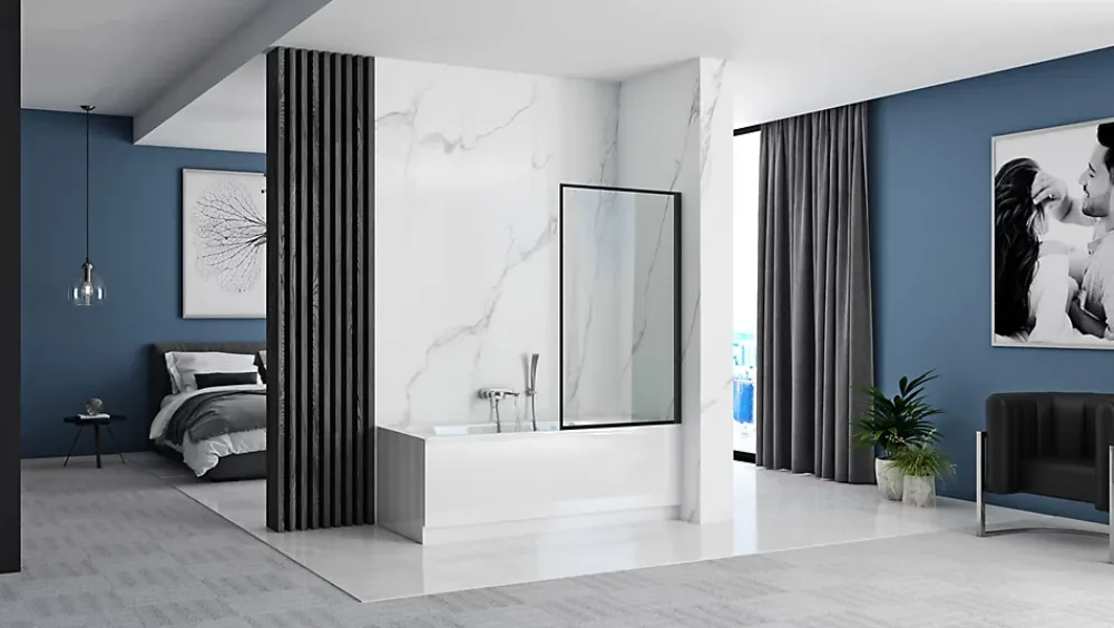 Tablier Et Habillage De Baignoire|Rea Pare-Baignoire Lagos Fix 80 Black