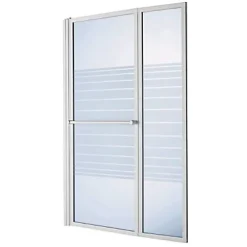 Pare-Baignoire|Atmo Pare-baignoire relevable 2 volets profilés blanc 140 x 104 cm Ecume