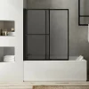 Atelier du bain Pare-baignoire relevable et coulissant noir mat 2 volets