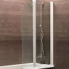 Pare-Baignoire|Schulte Pare-baignoire - 114x140 cm - réversible - écran pliant - rabattable - volets pivotants - verre 3 mm - transparent