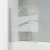 Schulte Pare-baignoire - 125x140 cm - paroi de baignoire réversible - pliant - 3 volets pivotants - verre Liane - alu-argenté
