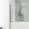 Pare-Baignoire|Schulte Pare-baignoire - 70x130 cm - réversible - rabattable - volet pivotant - verre 5 mm - transparent - alu nature
