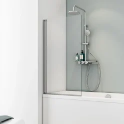 Pare-Baignoire|Schulte Pare-baignoire - 70x130 cm - réversible - rabattable - volet pivotant - verre 5 mm - transparent - alu nature