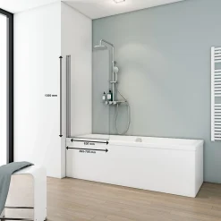 Pare-Baignoire|Schulte Pare-baignoire - 70x130 cm - réversible - rabattable - volet pivotant - verre 5 mm - transparent - alu nature