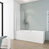 Schulte Pare-baignoire - 70x130 cm - réversible - rabattable - volet pivotant - verre 5 mm - transparent - blanc