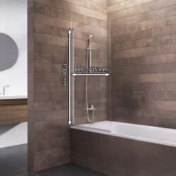 Schulte Pare-baignoire - 70x130 cm - réversible - rabattable - volet pivotant - verre 5 mm - transparent - blanc