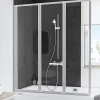 Schulte Pare-baignoire - 127x140 cm - réversible - rabattable - volet pivotant - verre 3 mm - transparent - alu nature