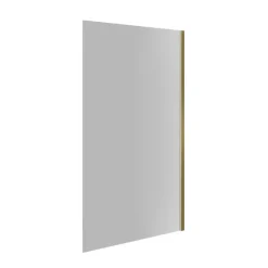 Pare-Baignoire|Essebagno Pare-baignoire 80x140 cm verre anticalcaire 6mm fixe en aluminium Or brossé